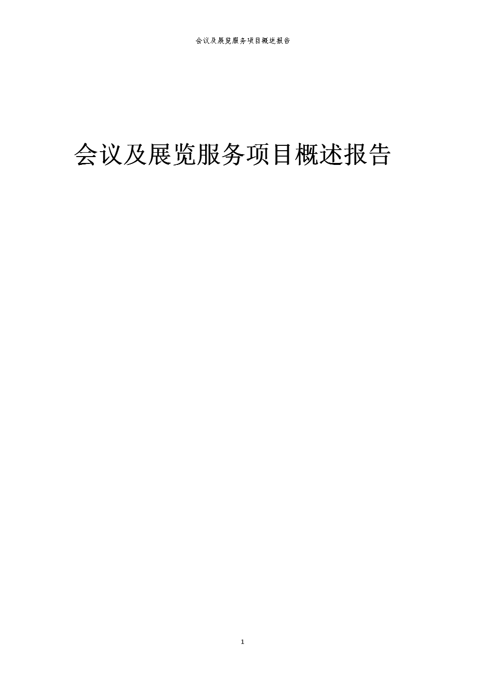 2023年會議及展覽服務項目概述報告.docx